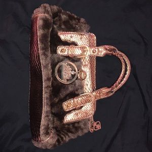 Scarlett Fur Mini Purse Brown